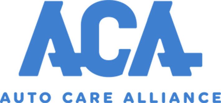 Blue ACA initials logo with AUTO CARE ALLIANCE written in smaller blue letters underneath on a transparent background.