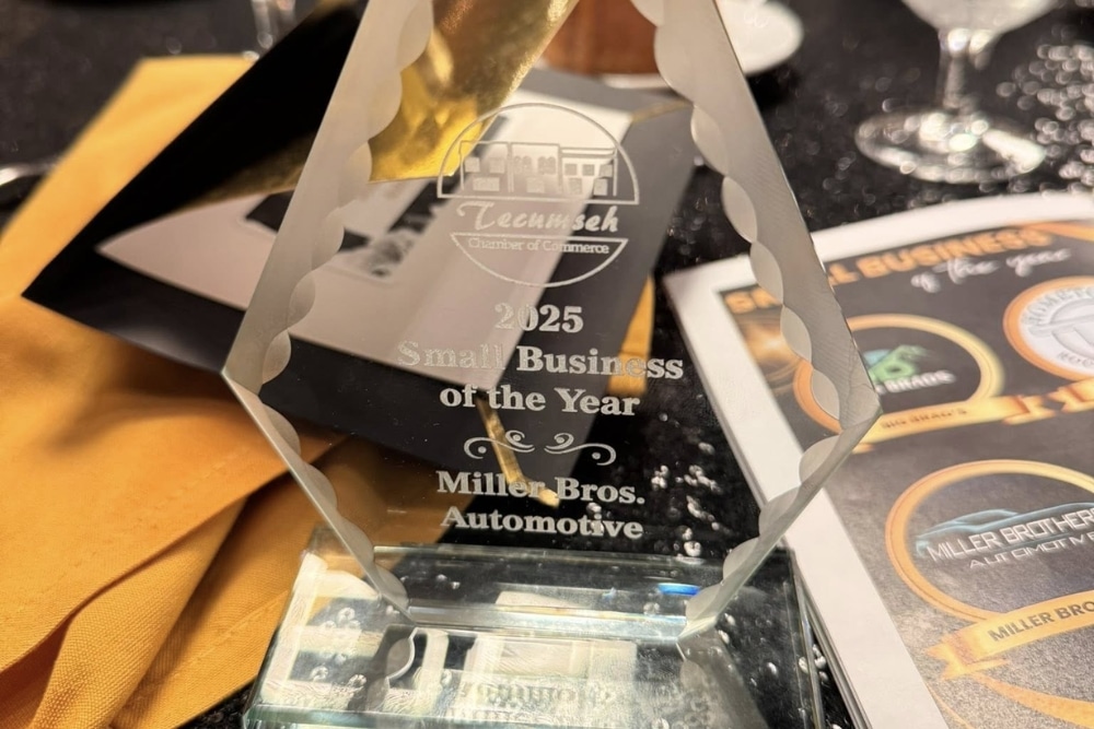 Small Business of the Year by Tecumseh Chamber of Commerce At Miller Brothers